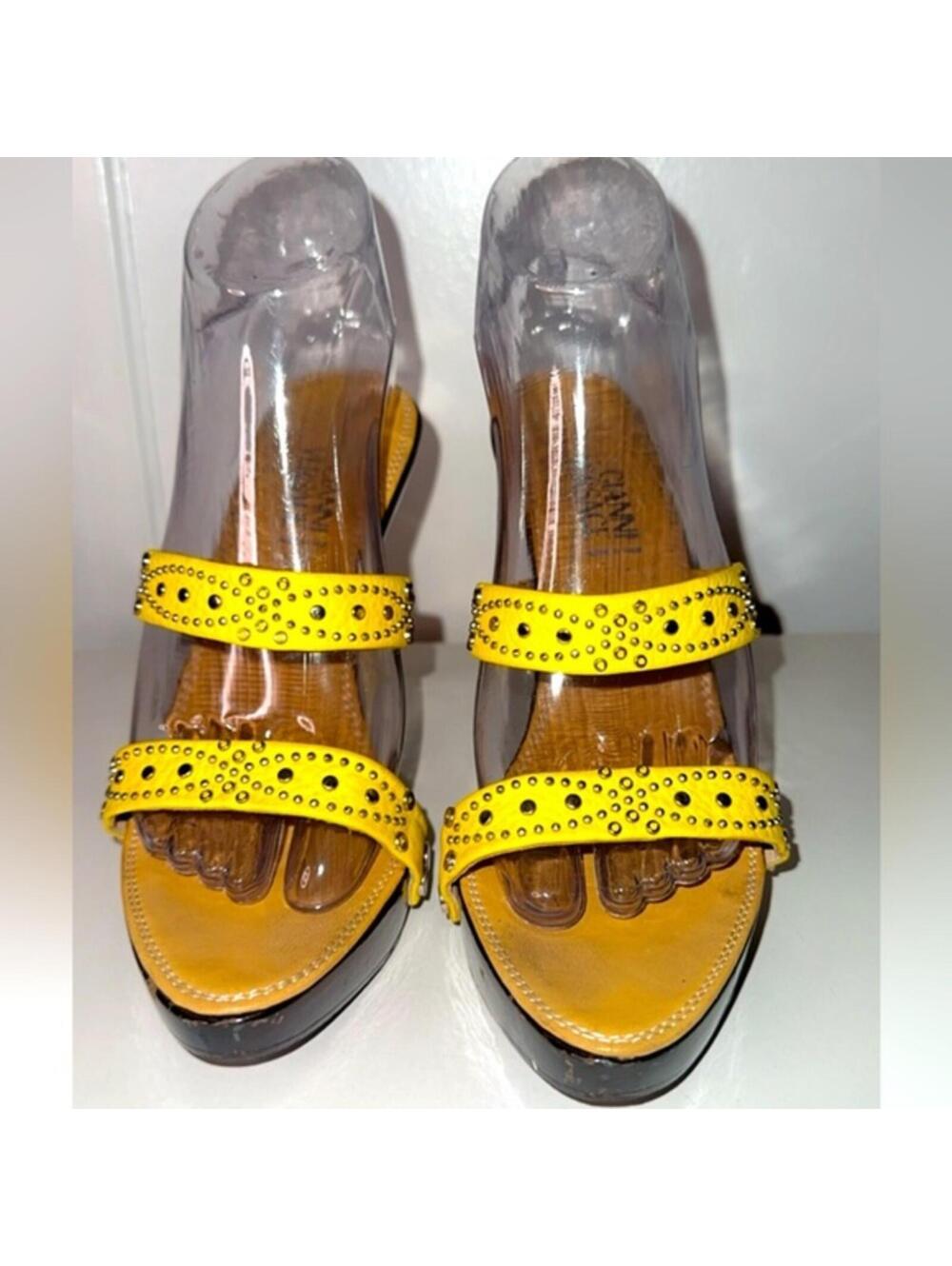 Versace Studded High Heel Mule Slide on Sandals Size 39 Fits an 8.5